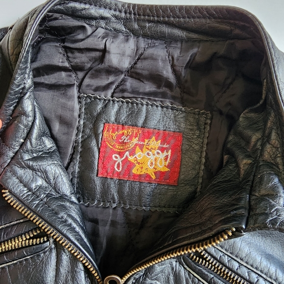 Vintage Genuine Leather Motorcycle Jacket Size L (but runs small) - Picture 8 of 12